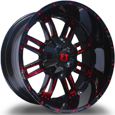 Full Throttle FT8033 Black with Red Milled